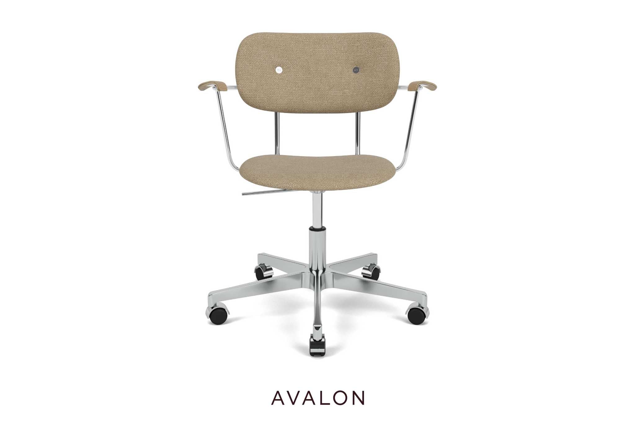 Dining chair Audo Co Task chair | Fully upholstered | with armrest | aluminum base