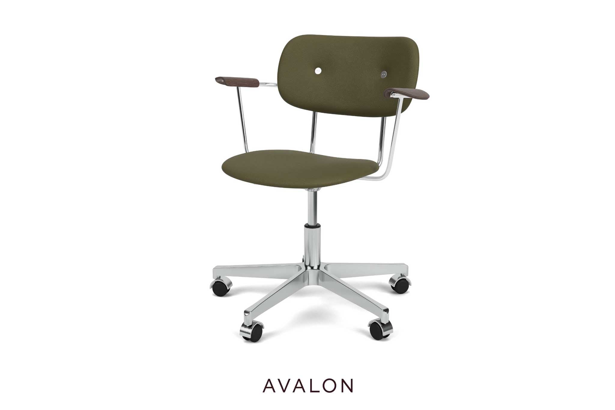Dining chair Audo Co Task chair | Fully upholstered | with armrest | aluminum base