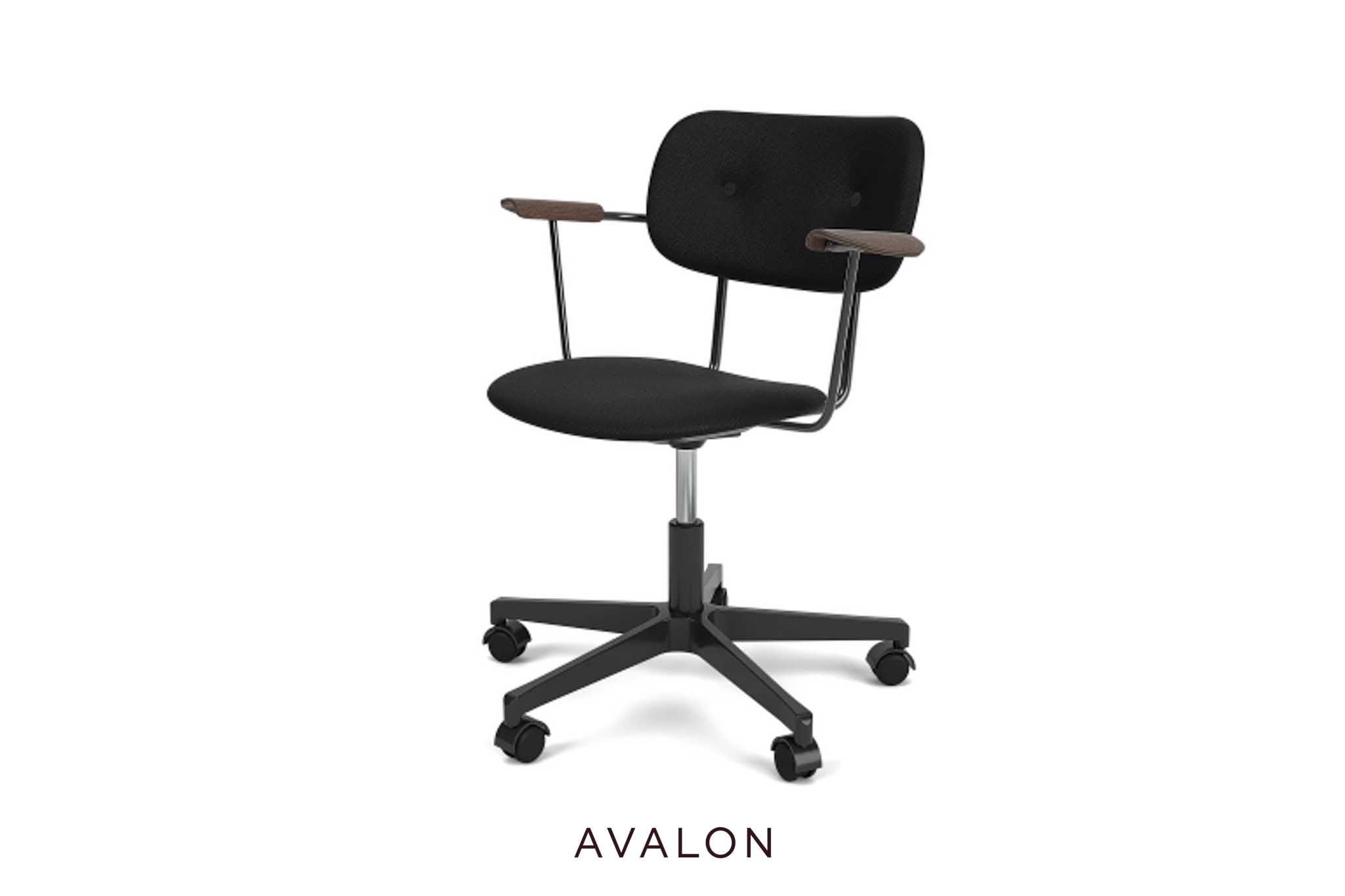 Dining chair Audo Co Task chair | Fully upholstered | with armrest | black base