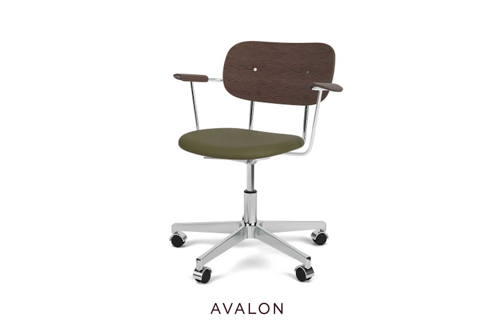 Dining chair Audo Co Task chair | Seat upholstered | with armrest | aluminum base