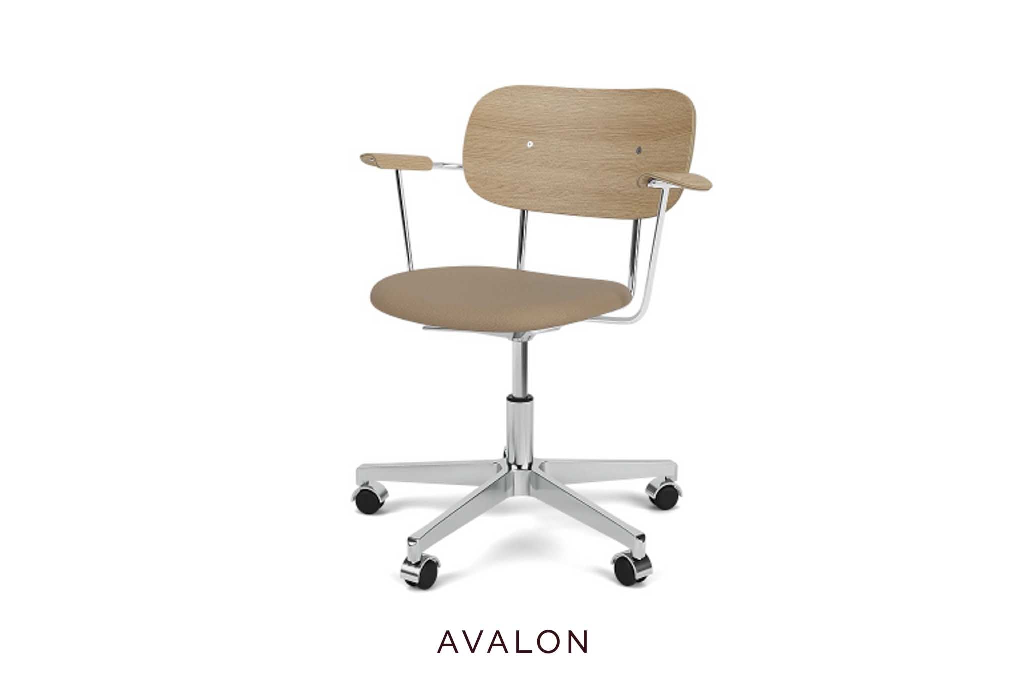 Dining chair Audo Co Task chair | Seat upholstered | with armrest | aluminum base