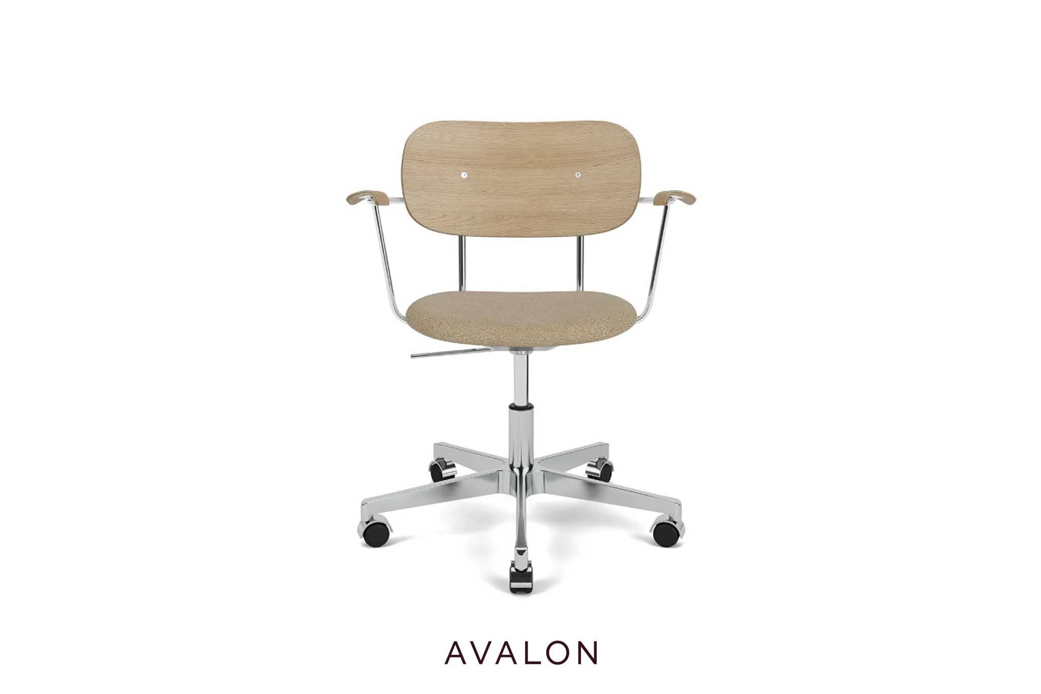 Dining chair Audo Co Task chair | Seat upholstered | with armrest | aluminum base