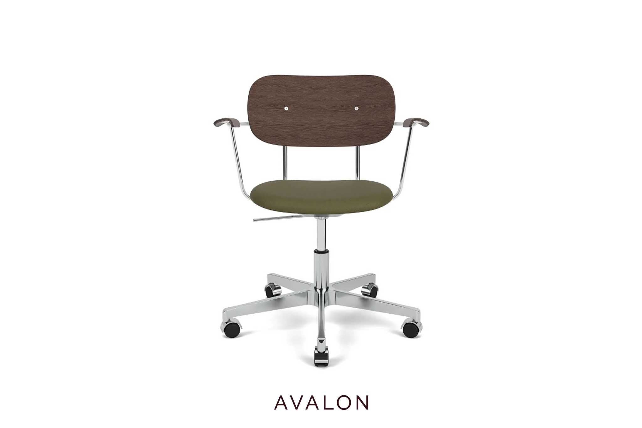 Dining chair Audo Co Task chair | Seat upholstered | with armrest | aluminum base