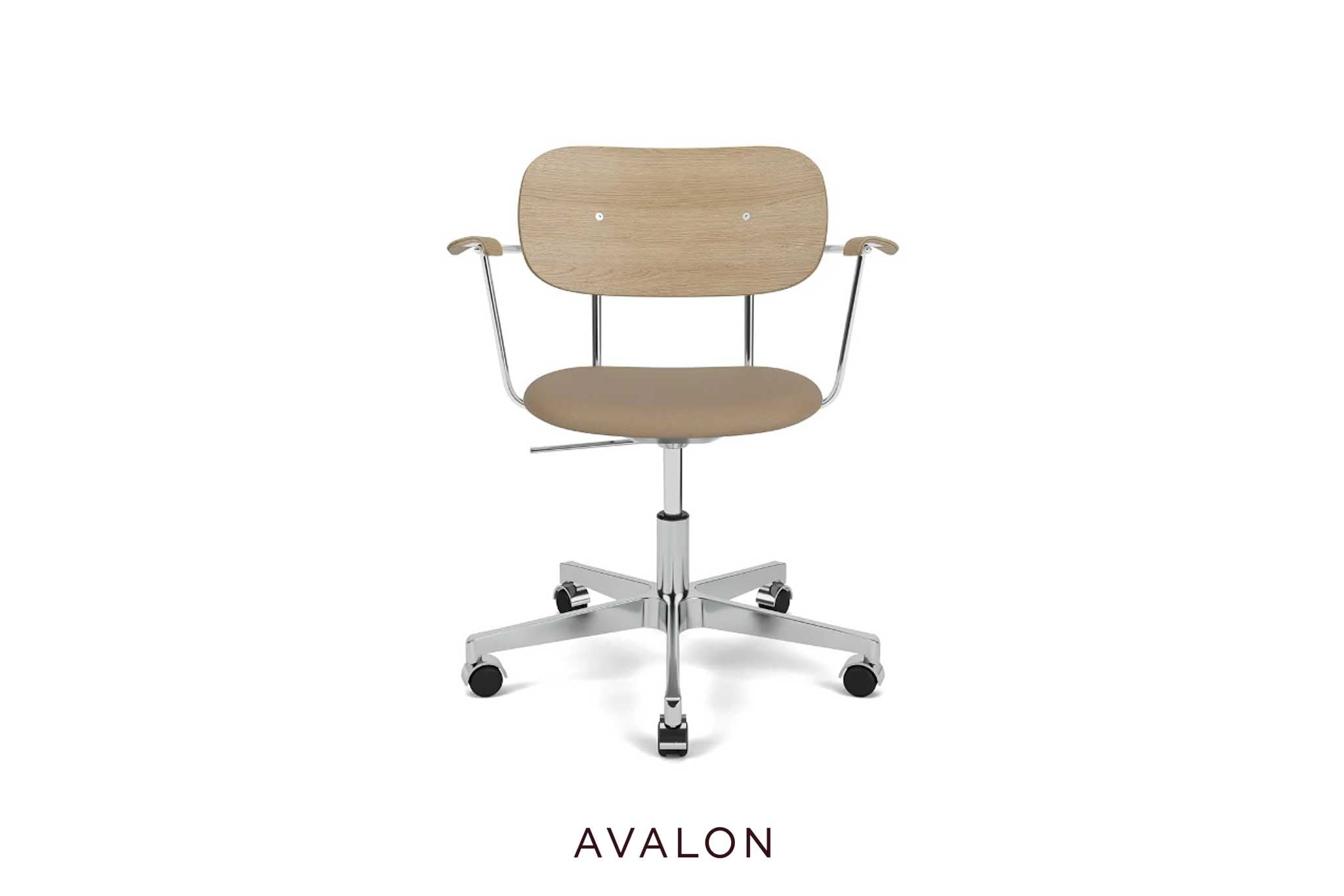 Dining chair Audo Co Task chair | Seat upholstered | with armrest | aluminum base