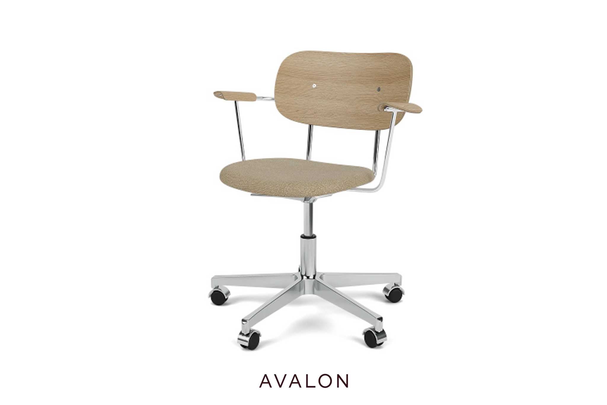 Dining chair Audo Co Task chair | Seat upholstered | with armrest | aluminum base