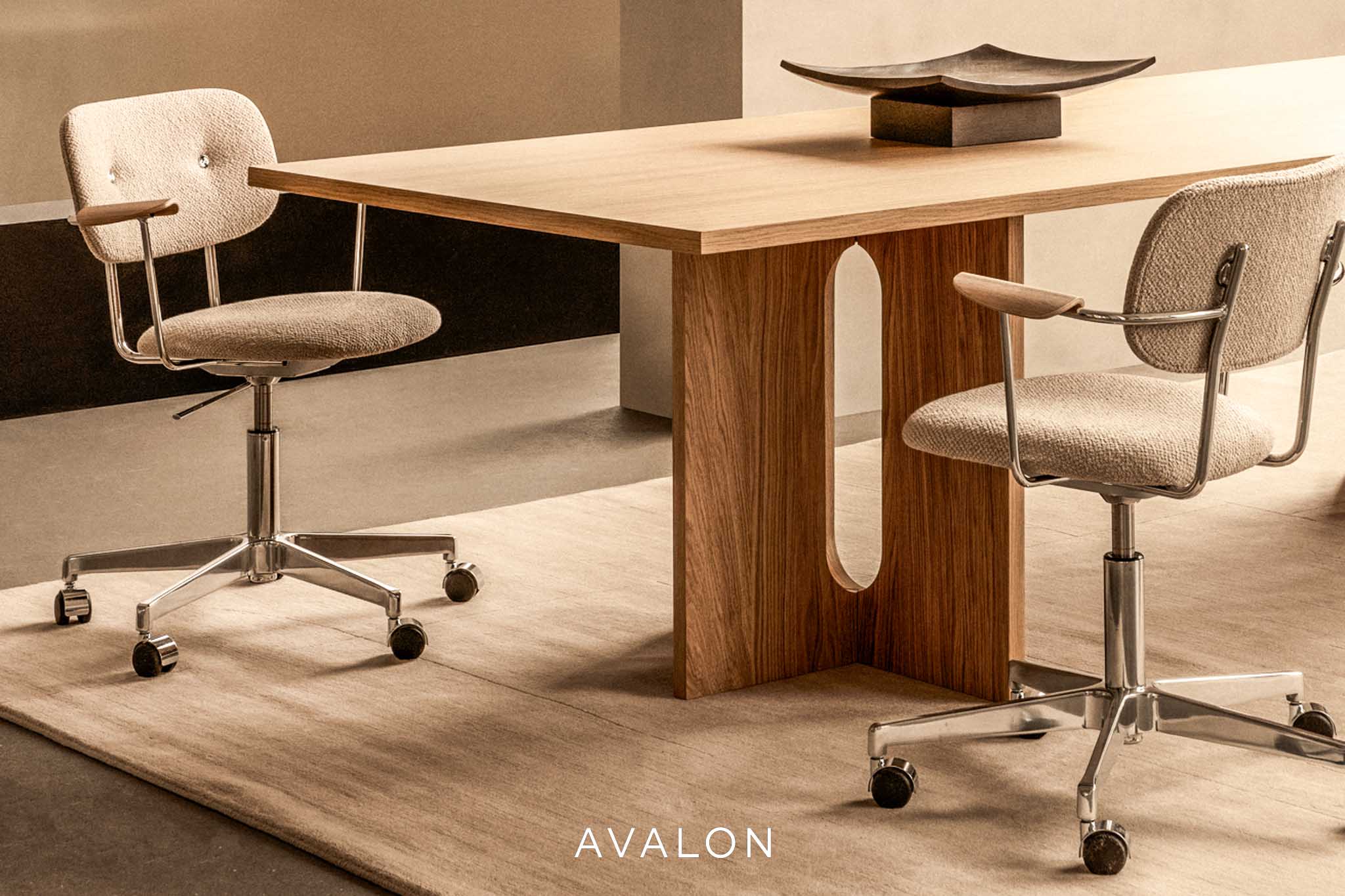 Dining chair Audo Co Task chair | Seat upholstered | with armrest | aluminum base