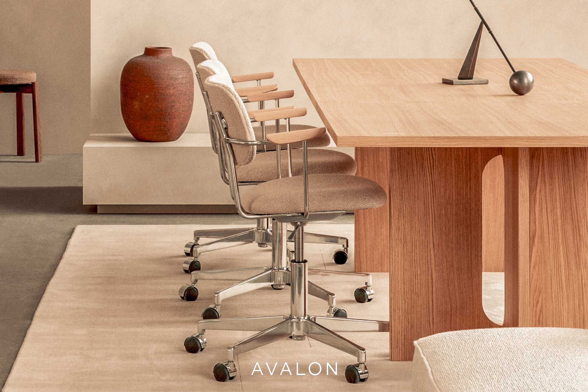 Dining chair Audo Co Task chair | Seat upholstered | with armrest | aluminum base