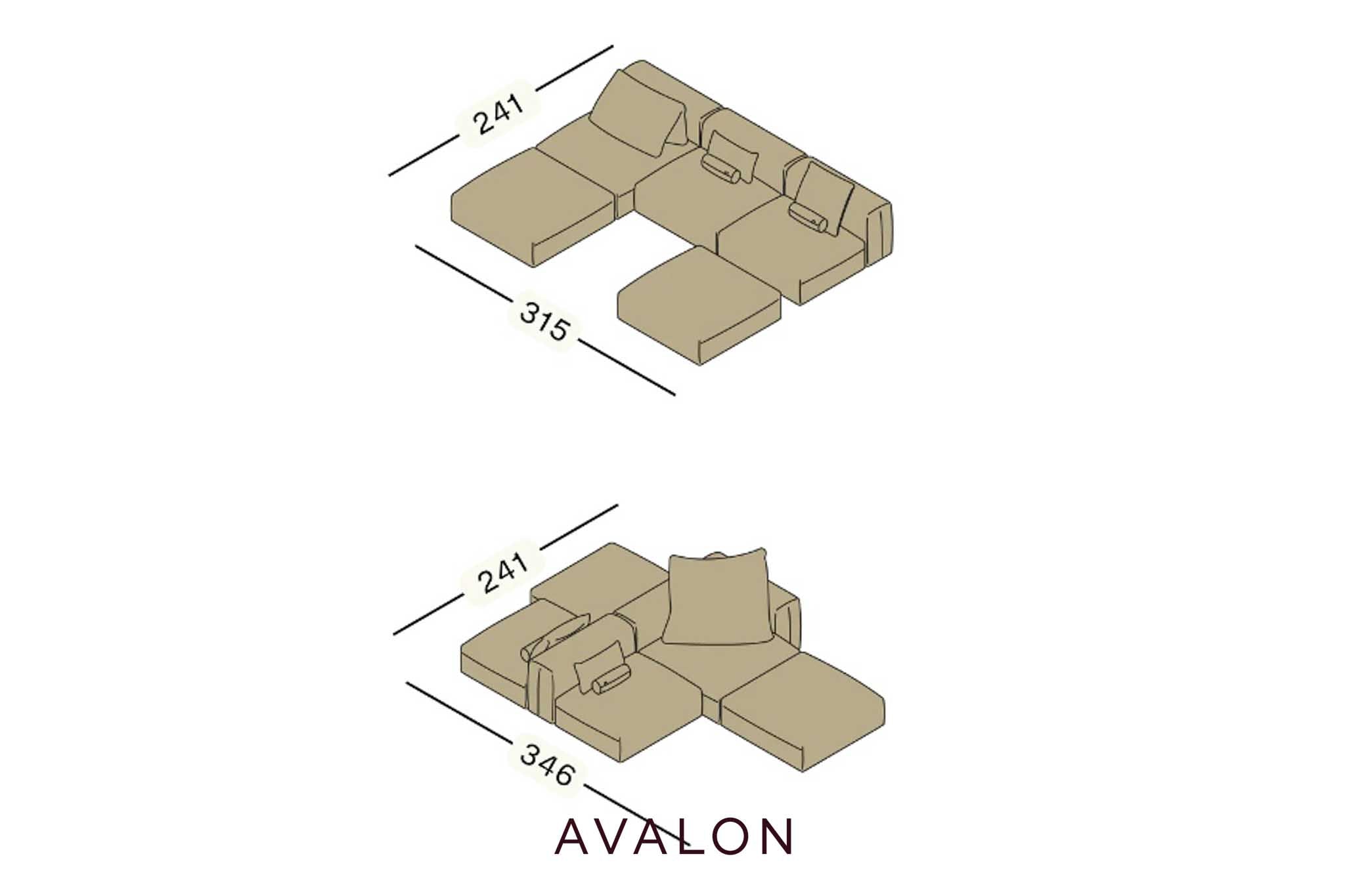 Sofa Vetsak Dreimodul | 314cm x 115cm